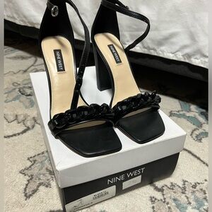 Black heeled sandals